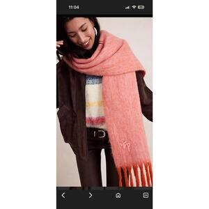 Free People Orange Ombré Blanket Scarf